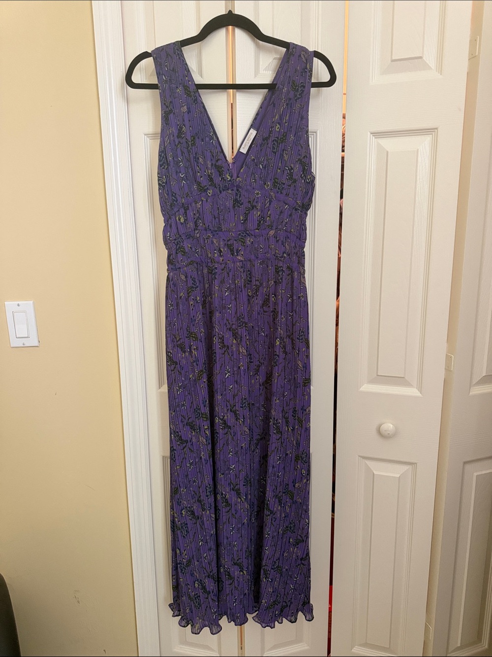 Ramy Brook Purple Floral Midi Dress